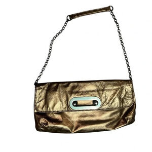 HOBO International Alicia Bronze leather clutch chain strap shoulder bag purse